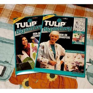 NIP PACK OF 2 TULIP BIG AND EASY IRON ON TRANSFERS